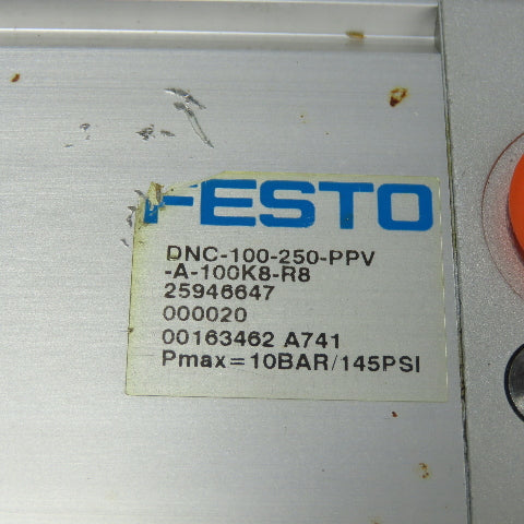 Festo DNC-100-250-PPV-A-100K8-R8 Pneumatic Air Cylinder 250mm Stroke W/ Rod Lock