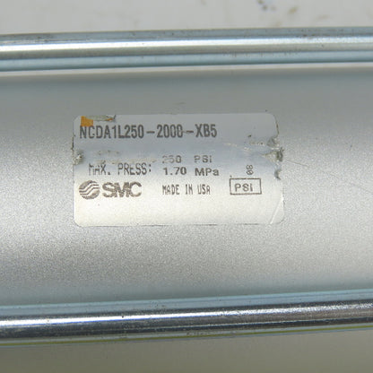 SMC NCDA1L250-2000-XB5 Double Acting Pneumatic Cylinder 20" Stroke 2-1/2" Bore