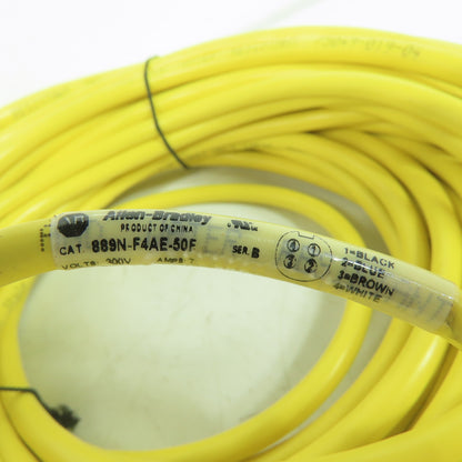 Allen Bradley 889N-F4AE-50F Bulletin 889 4-Pin Mini Straight Cordset Cable 50' L