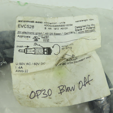 Ecomat EVC528 5-Pin Female Straight Cordset Cable 50VAC 60VDC
