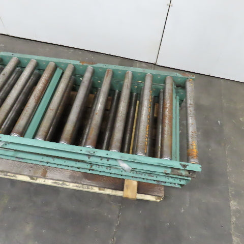30" x 84" L Steel Roller Gravity Conveyor Section 2.5" OD 27" BF 6" Center Lot/3