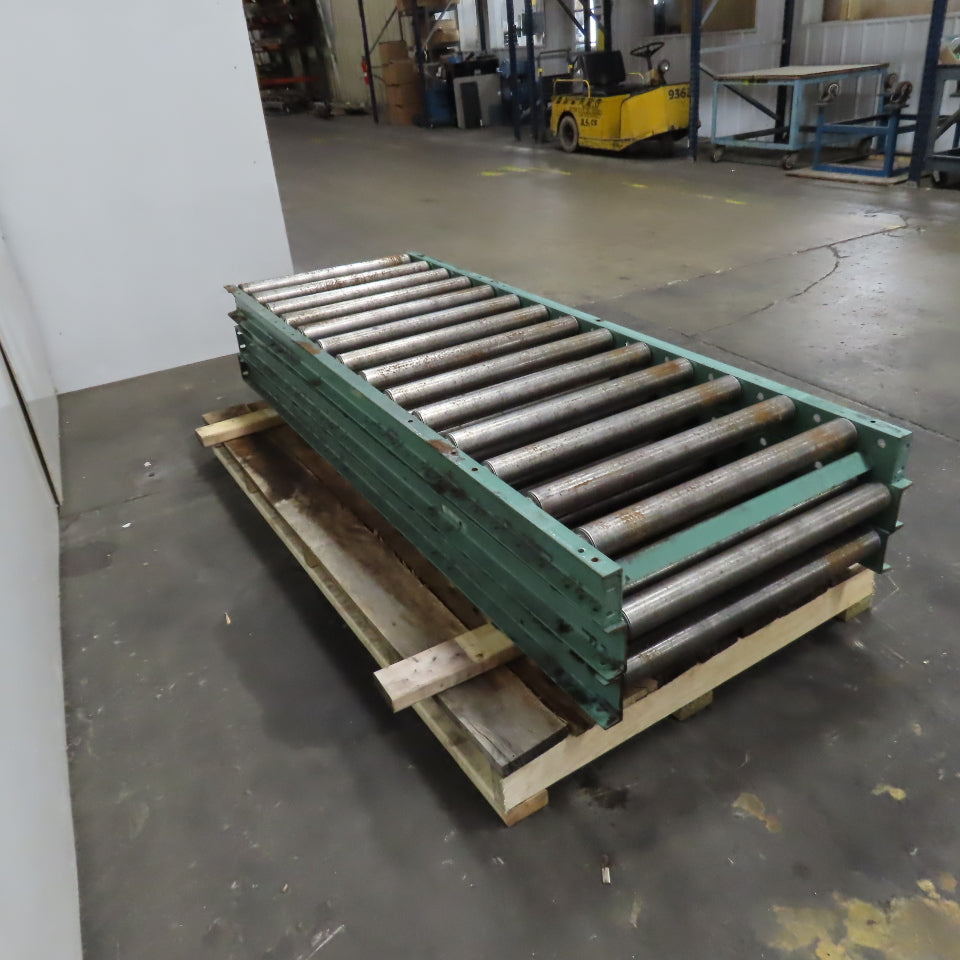 30" x 84" L Steel Roller Gravity Conveyor Section 2.5" OD 27" BF 6" Center Lot/3
