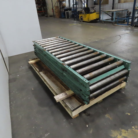 30" x 84" L Steel Roller Gravity Conveyor Section 2.5" OD 27" BF 6" Center Lot/3