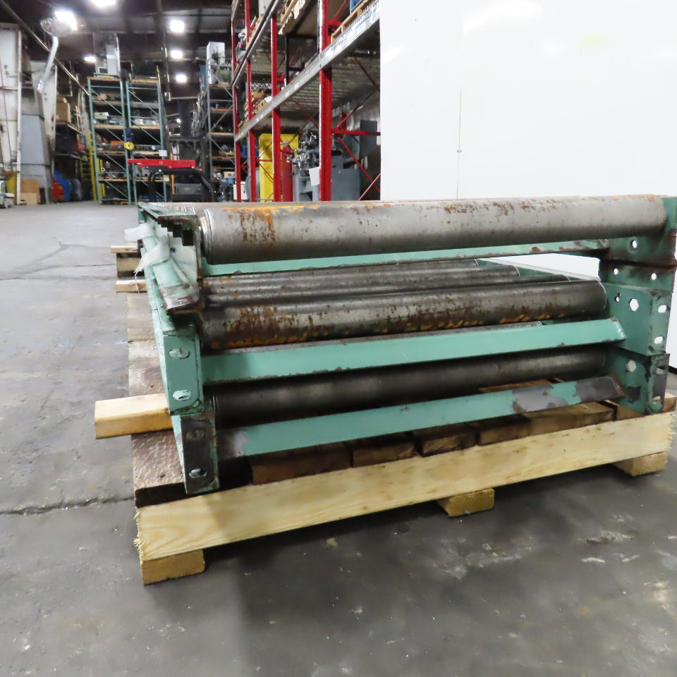 30" x 84" L Steel Roller Gravity Conveyor Section 2.5" OD 27" BF 6" Center Lot/3