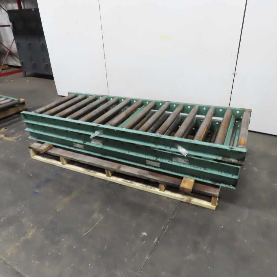 30" x 84" L Steel Roller Gravity Conveyor Section 2.5" OD 27" BF 6" Center Lot/3
