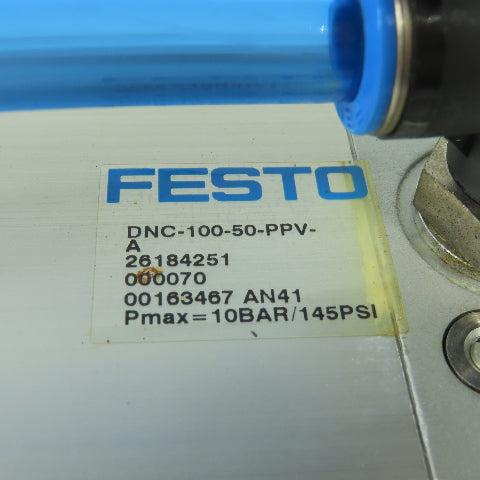 Festo DNC-100-50-PPV-A Pneumatic Cylinder 100mm Bore 50mm Bore W/ FK-M20x1.5