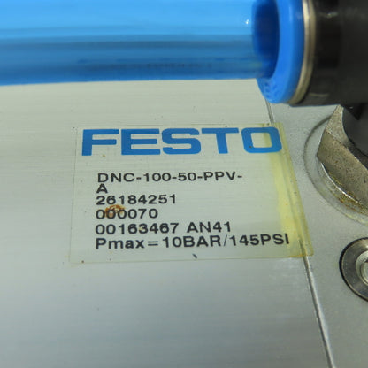 Festo DNC-100-50-PPV-A Pneumatic Cylinder 100mm Bore 50mm Bore W/ FK-M20x1.5