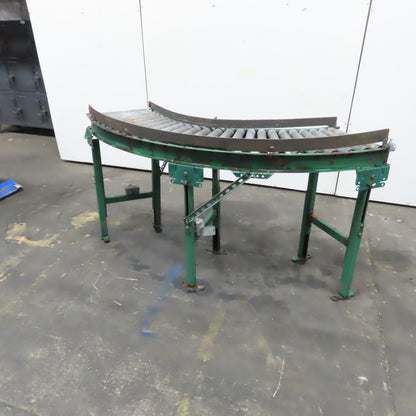 Rapistan 45° Gravity Roller Curved Conveyor Section 1.87" Rollers 16" BF W/ Legs