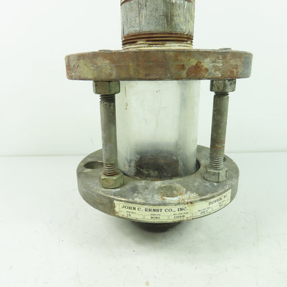 John C. Ernst CS BORO Cylinder Glass Sight Flow Indicator 100PSI