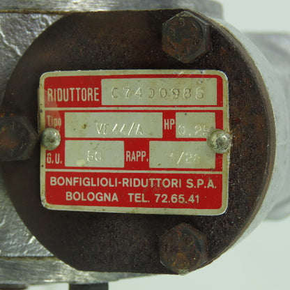 Bonfiglioli-Riduttori VF44/A Gear Reducer 0.25HP G.U. 50 Rapp. 1/28