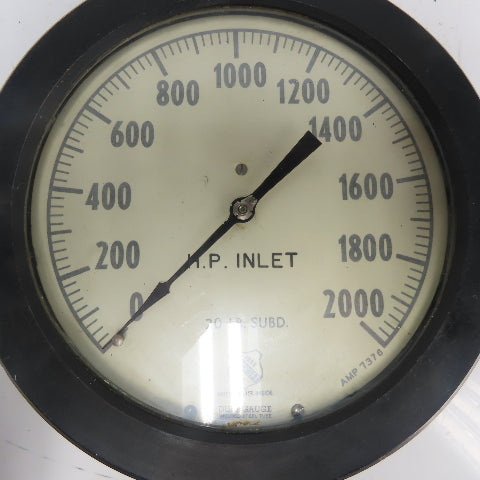 Ashcroft Duragauge 0-2000 HP Inlet Gauge 10-1/4" OD 1/2" NPT