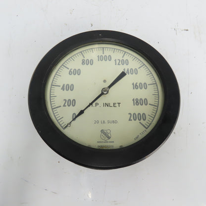 Ashcroft Duragauge 0-2000 HP Inlet Gauge 10-1/4" OD 1/2" NPT