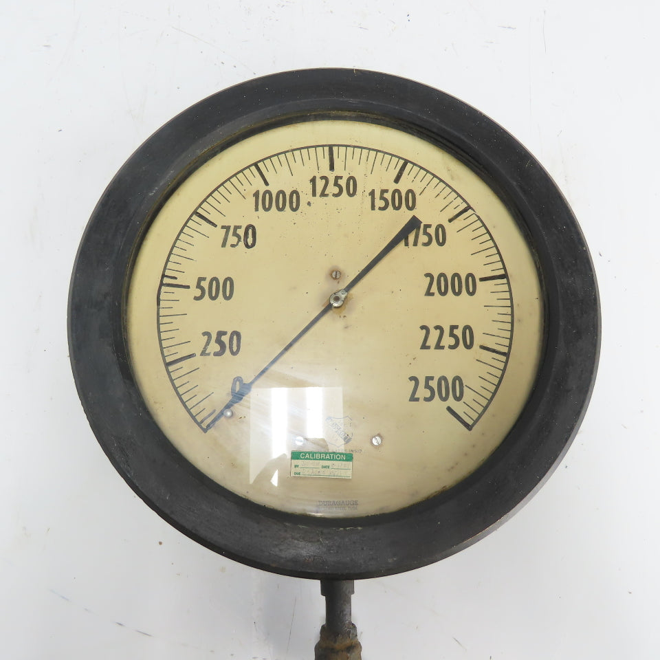 Ashcroft Duragauge Steel Tube 0-2500 Pressure Gauge 14-1/8" OD