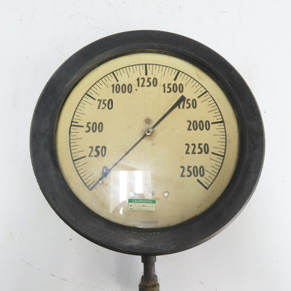 Ashcroft Duragauge Steel Tube 0-2500 Pressure Gauge 14-1/8" OD