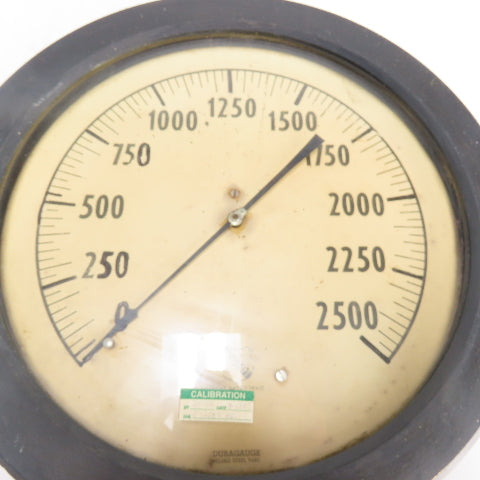 Ashcroft Duragauge Steel Tube 0-2500 Pressure Gauge 14-1/8" OD