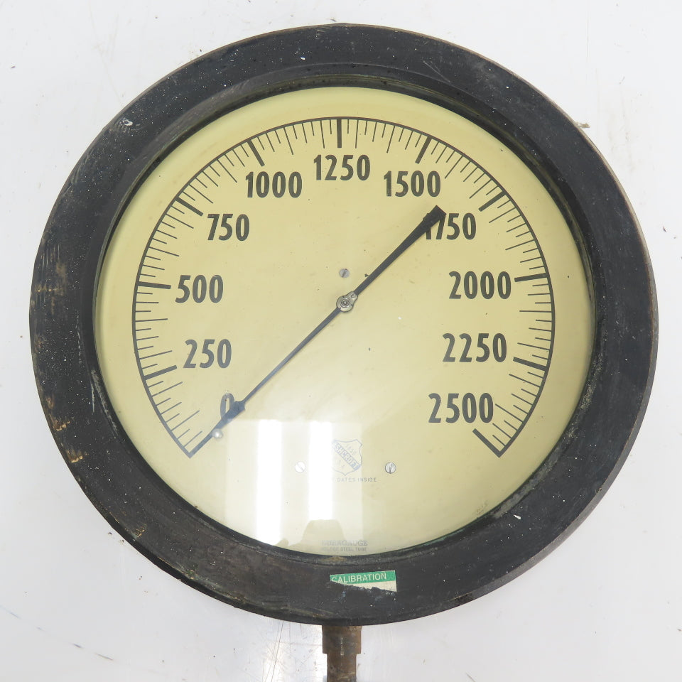 Ashcroft Duragauge Steel Tube 0-2500 Pressure Gauge 14-1/8" OD