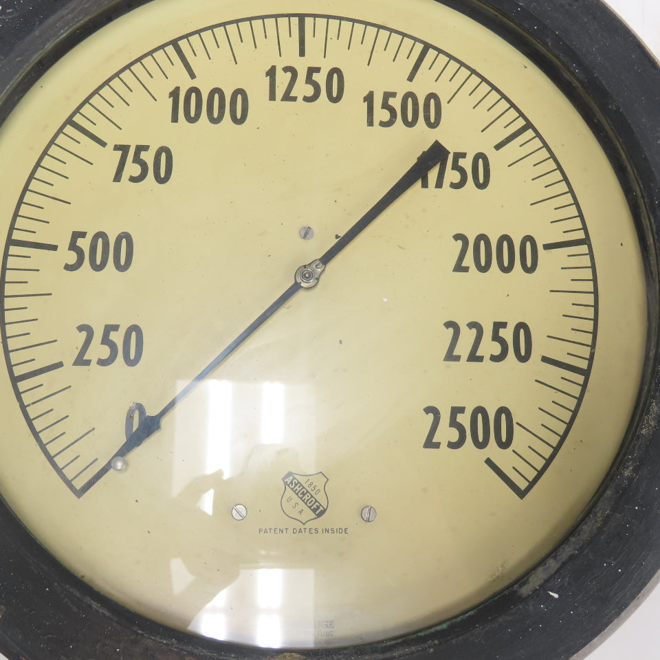 Ashcroft Duragauge Steel Tube 0-2500 Pressure Gauge 14-1/8" OD