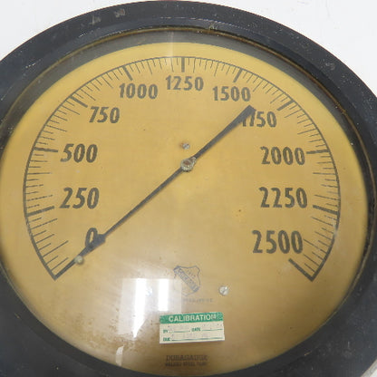 Ashcroft Duragauge Steel Tube 0-2500 Pressure Gauge 14-1/8" OD