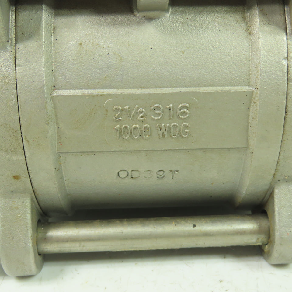 VNE 2-1/2" Stainless Steel Ball Valve 316 1000 WOG