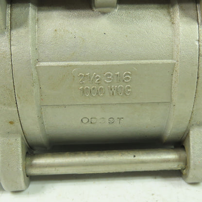 VNE 2-1/2" Stainless Steel Ball Valve 316 1000 WOG