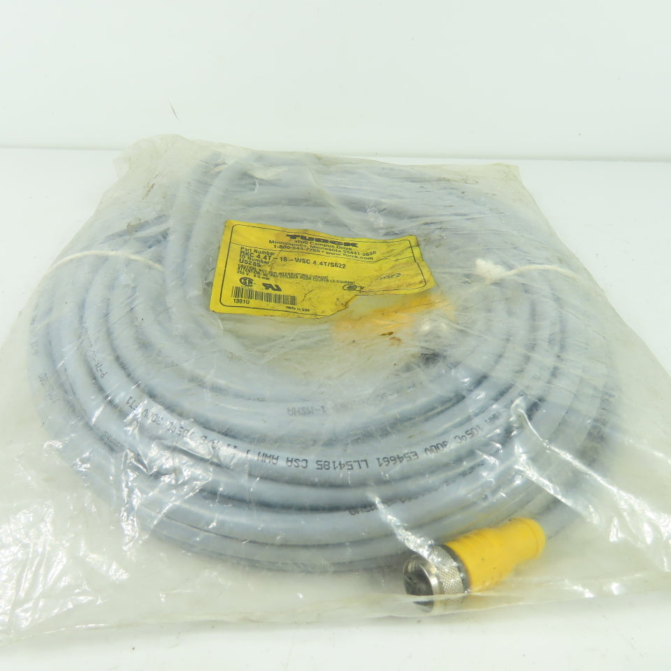 Turck RKC 4.4T-16-WSC 4.4T/S622 Euro-Fast Cordset Cable 4-Pin Female/4-Pin Male