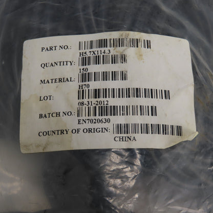 H5.7X114.3 O-Ring Gasket Seal Lot Of 150