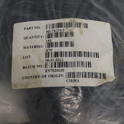 H5.7X114.3 O-Ring Gasket Seal Lot Of 150