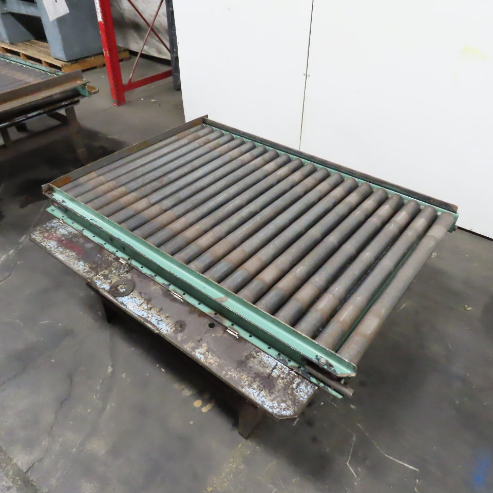 42.5" W x 60" Long 2.5" OD Rotating Top Steel Roller Gravity Conveyor 39" BF