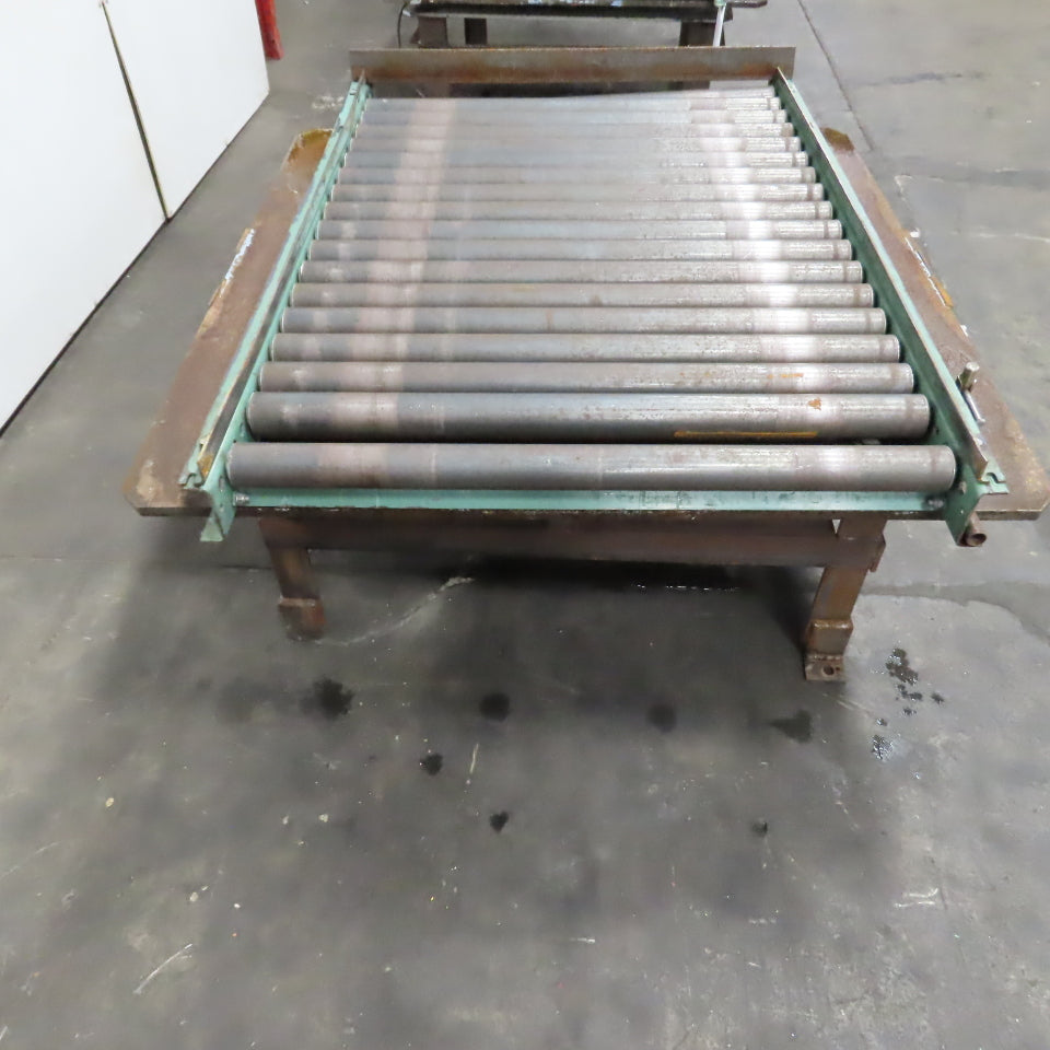 42" W x 60" Long 2.5" OD Rotating Top Steel Roller Gravity Conveyor 39" BF
