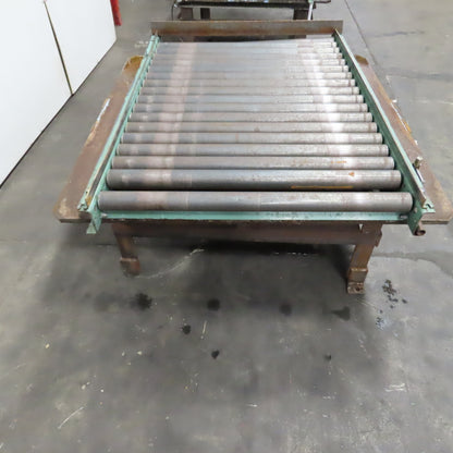 42" W x 60" Long 2.5" OD Rotating Top Steel Roller Gravity Conveyor 39" BF
