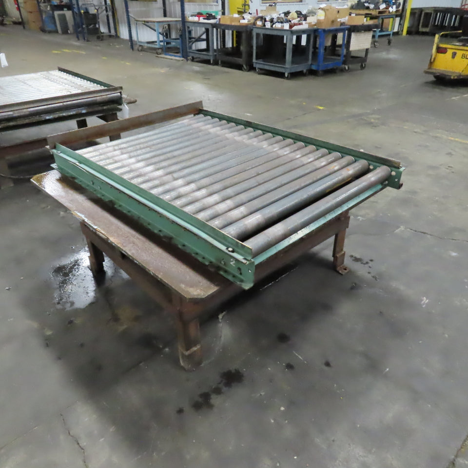 42" W x 60" Long 2.5" OD Rotating Top Steel Roller Gravity Conveyor 39" BF