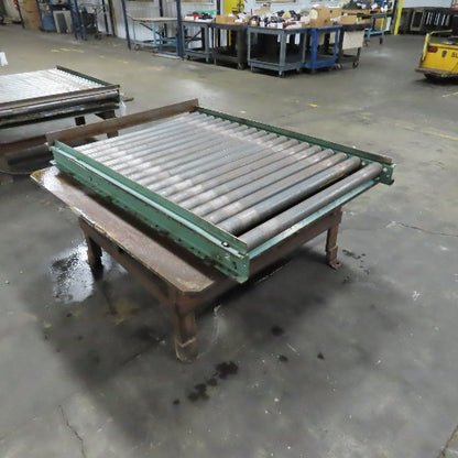 42" W x 60" Long 2.5" OD Rotating Top Steel Roller Gravity Conveyor 39" BF