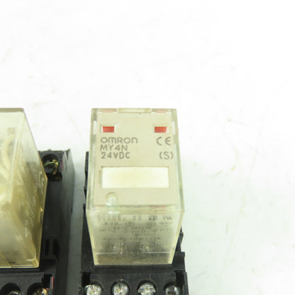 Omron 2-M4X10 Relay Socket 5A 250V W/ Omron MY4N Lot Of 3