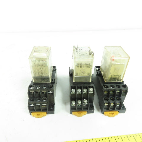 Omron 2-M4X10 Relay Socket 5A 250V W/ Omron MY4N Lot Of 3