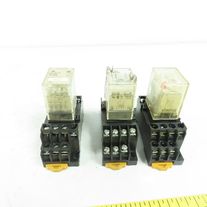 Omron 2-M4X10 Relay Socket 5A 250V W/ Omron MY4N Lot Of 3