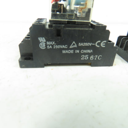 Omron 2-M4X10 Relay Socket 5A 250V W/ Omron MY4N Lot Of 3