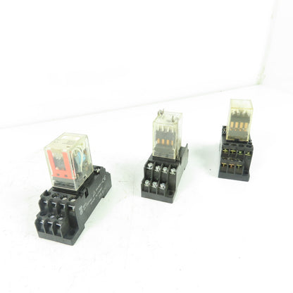 Omron 2-M4X10 Relay Socket 5A 250V W/ Omron MY4N Lot Of 3