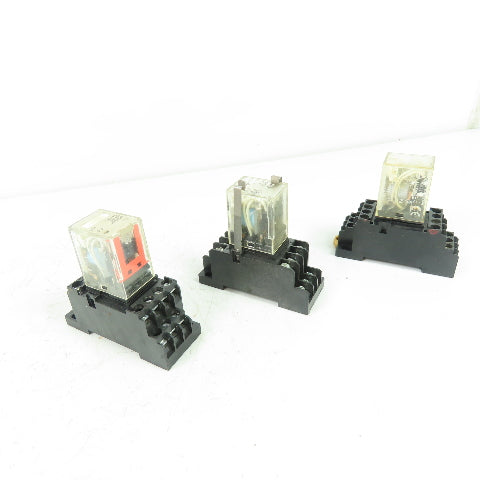 Omron 2-M4X10 Relay Socket 5A 250V W/ Omron MY4N Lot Of 3