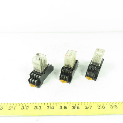 Omron 2-M4X10 Relay Socket 5A 250V W/ Omron MY4N Lot Of 3
