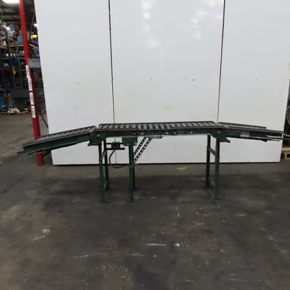 18" x 130" Spring Loaded Double Gate Gravity Roller Conveyor 16" BF 3" Centers