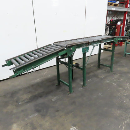 18" x 130" Spring Loaded Double Gate Gravity Roller Conveyor 16" BF 3" Centers