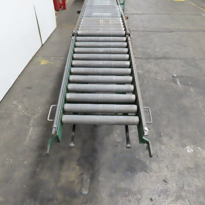 18" x 130" Spring Loaded Double Gate Gravity Roller Conveyor 16" BF 3" Centers