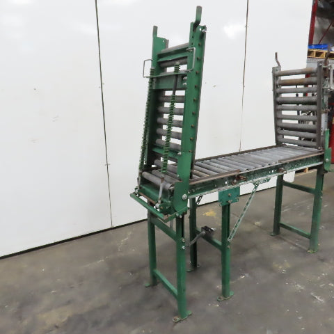 18" x 130" Spring Loaded Double Gate Gravity Roller Conveyor 16" BF 3" Centers