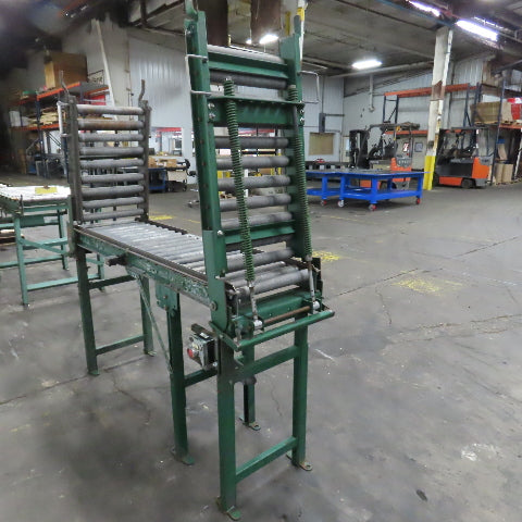 18" x 130" Spring Loaded Double Gate Gravity Roller Conveyor 16" BF 3" Centers