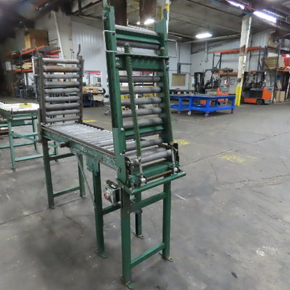 18" x 130" Spring Loaded Double Gate Gravity Roller Conveyor 16" BF 3" Centers