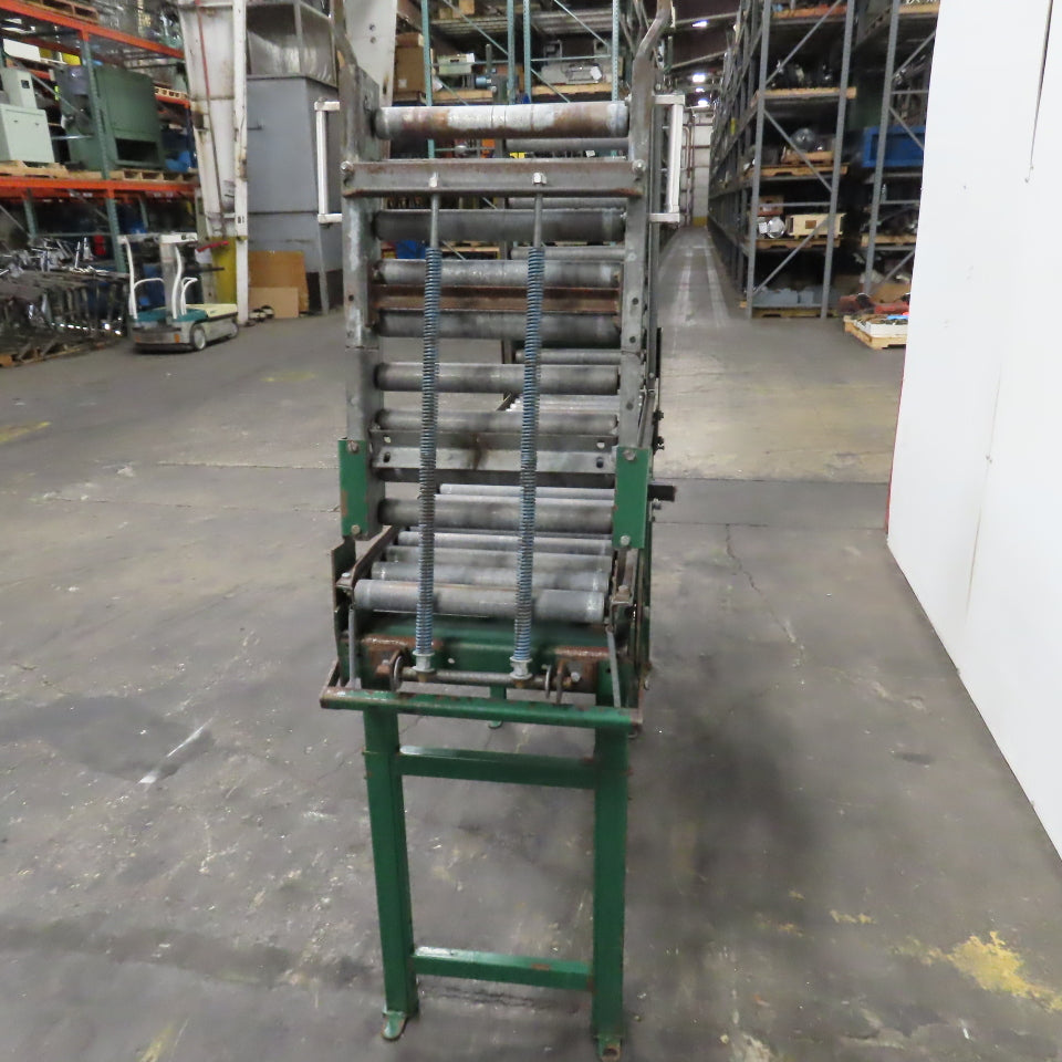 18" x 130" Spring Loaded Double Gate Gravity Roller Conveyor 16" BF 3" Centers