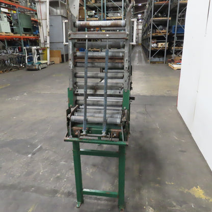 18" x 130" Spring Loaded Double Gate Gravity Roller Conveyor 16" BF 3" Centers