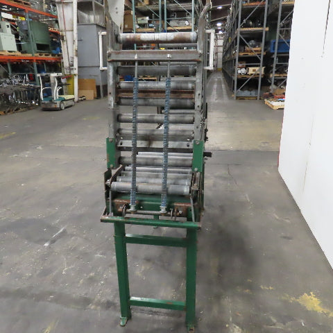 18" x 130" Spring Loaded Double Gate Gravity Roller Conveyor 16" BF 3" Centers