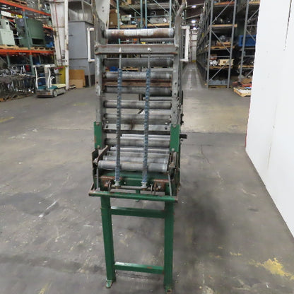 18" x 130" Spring Loaded Double Gate Gravity Roller Conveyor 16" BF 3" Centers