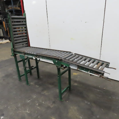 18" x 130" Spring Loaded Double Gate Gravity Roller Conveyor 16" BF 3" Centers